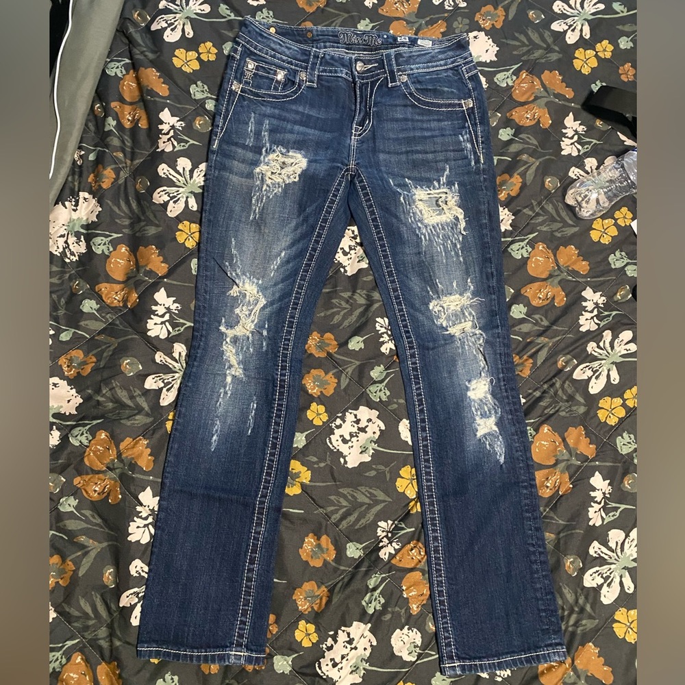 Miss Me Women's Blue Straight Leg Jeans